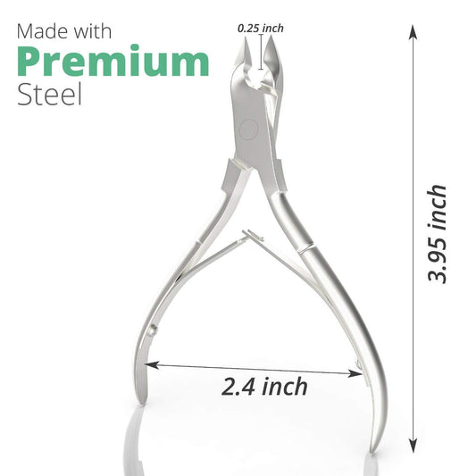 Professional Cuticle Trimmer Nail Cuticle Cutter Stainless Steel Cuticle Nippers with Sharp Blades Clippers Manicure Tools Double Spring for Nail Care Pedicure Nail Tool (Silver)