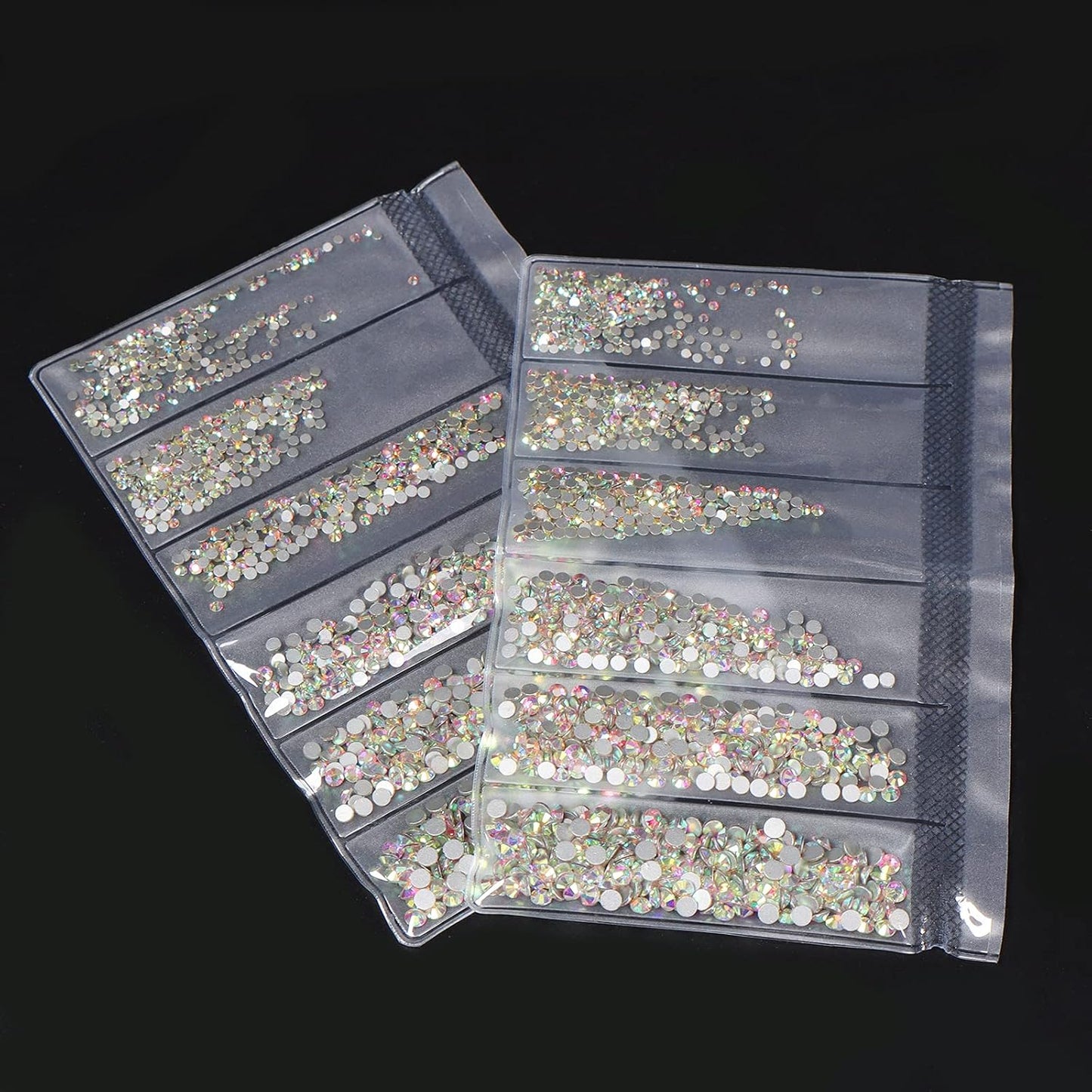 Rhinestones for Bedazzling, 3456Pcs Nail Gems, Crystal AB | Glue Fix, 6 Mixed Sizes (SS4-SS12) Crystal Glass Flatback Rhinestones for Nails, Crafts, Clothes, Shoes, Tumblers & Decor