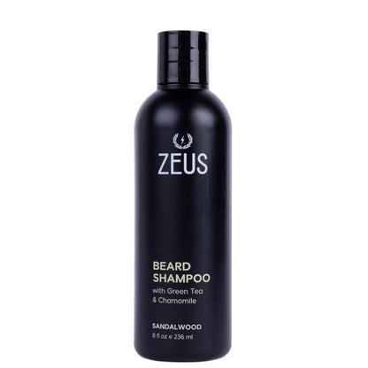 Beard Shampoo Wash for Men with Natural Oils (8 Fl Oz) Sandalwood | Cleansing & Moisturizing Beard Wash with Green Tea & Chamomile for Healthier, Softer, Flake Free Beard Growth (Made in USA)